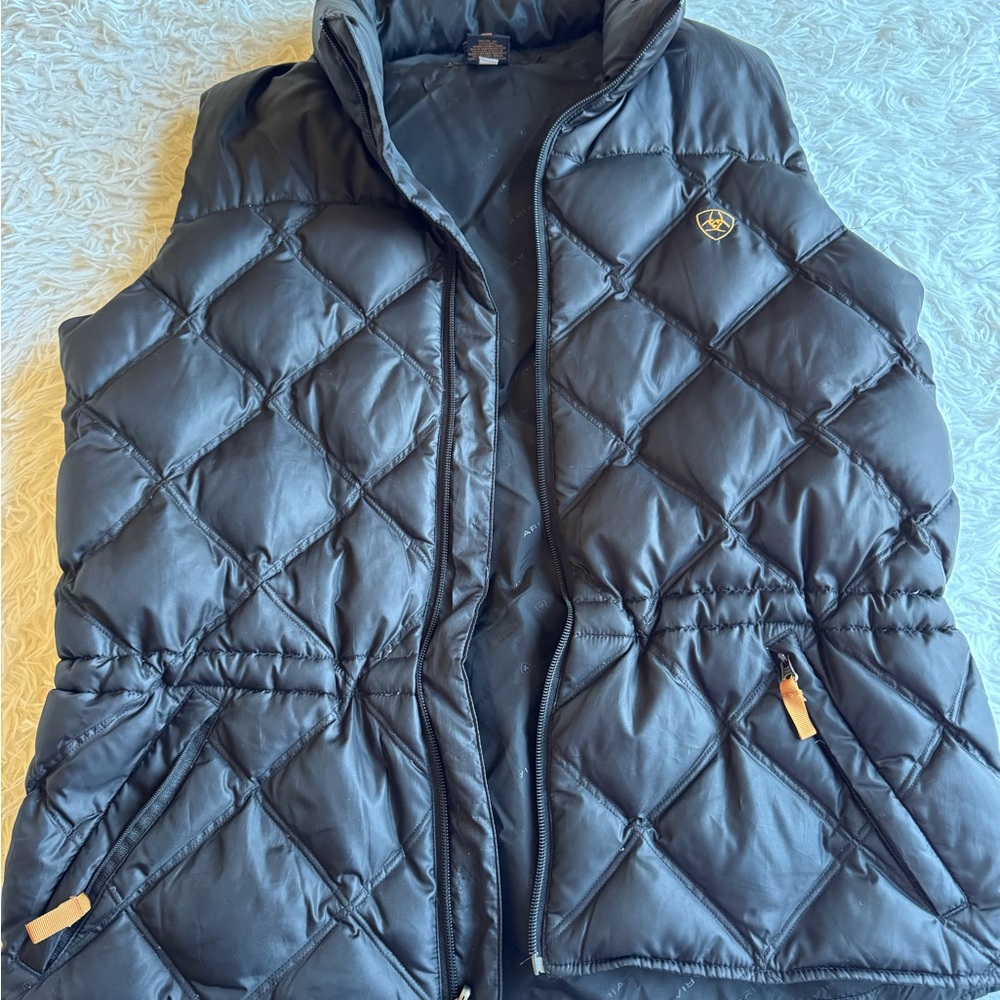 Ariat Black Quilted Vest with Logo